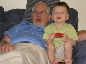 Grandpa and Quin with a new truck
